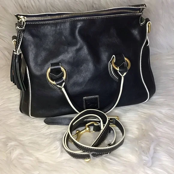 Dooney & Bourke Black Satchel with Gold Accents - Picture 2 of 16
